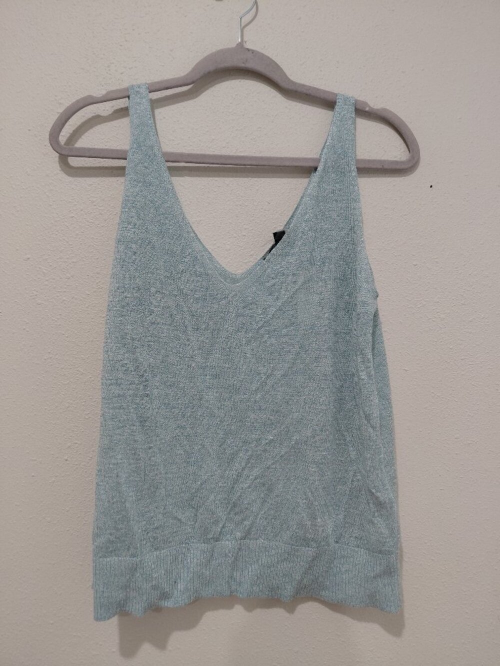 NWT Banana Republic Blue Linen Blend Knit Tank Top Medium